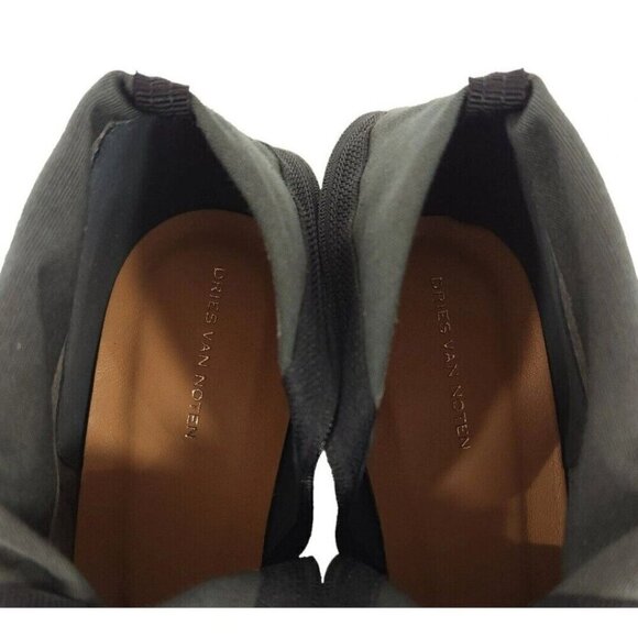 Dries Van Noten Mid-Calf Platform Sock Boots 40 10 Black Leather New - Picture 7 of 7